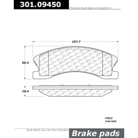 Centric Parts Centric Premium Ceramic, 301.09450 301.09450